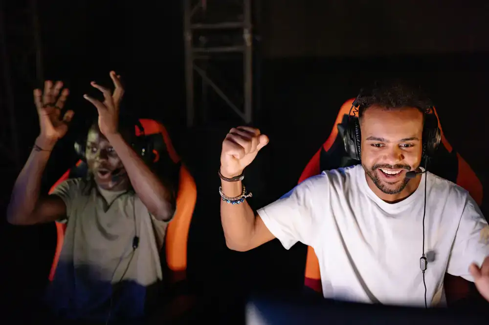 Creator reacting excitedly to a rare event