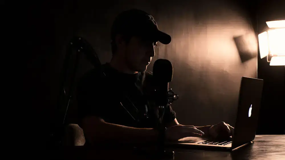 Creator broadcasting from studio setup
