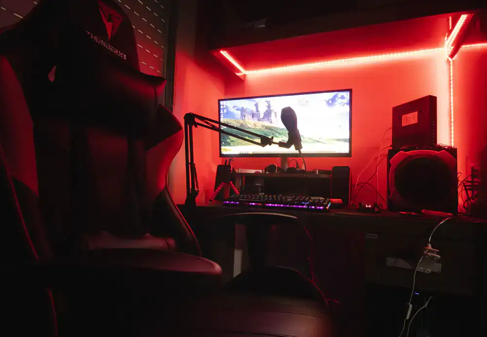 Vibrant gaming and live streaming setup